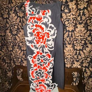 AGB Black and White Dress with Red Accents